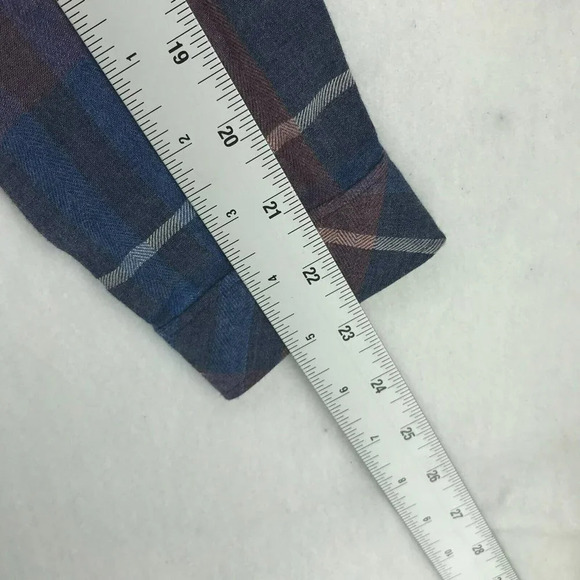 Cloth & Stone Shirt Women's Sz XS Blue Red Plaid Collared Front Pocket Button Up - Picture 4 of 12